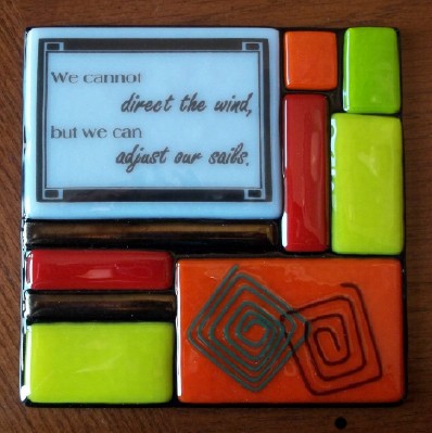 Inspirational friendship gift in fused stained glass and made in the USA
