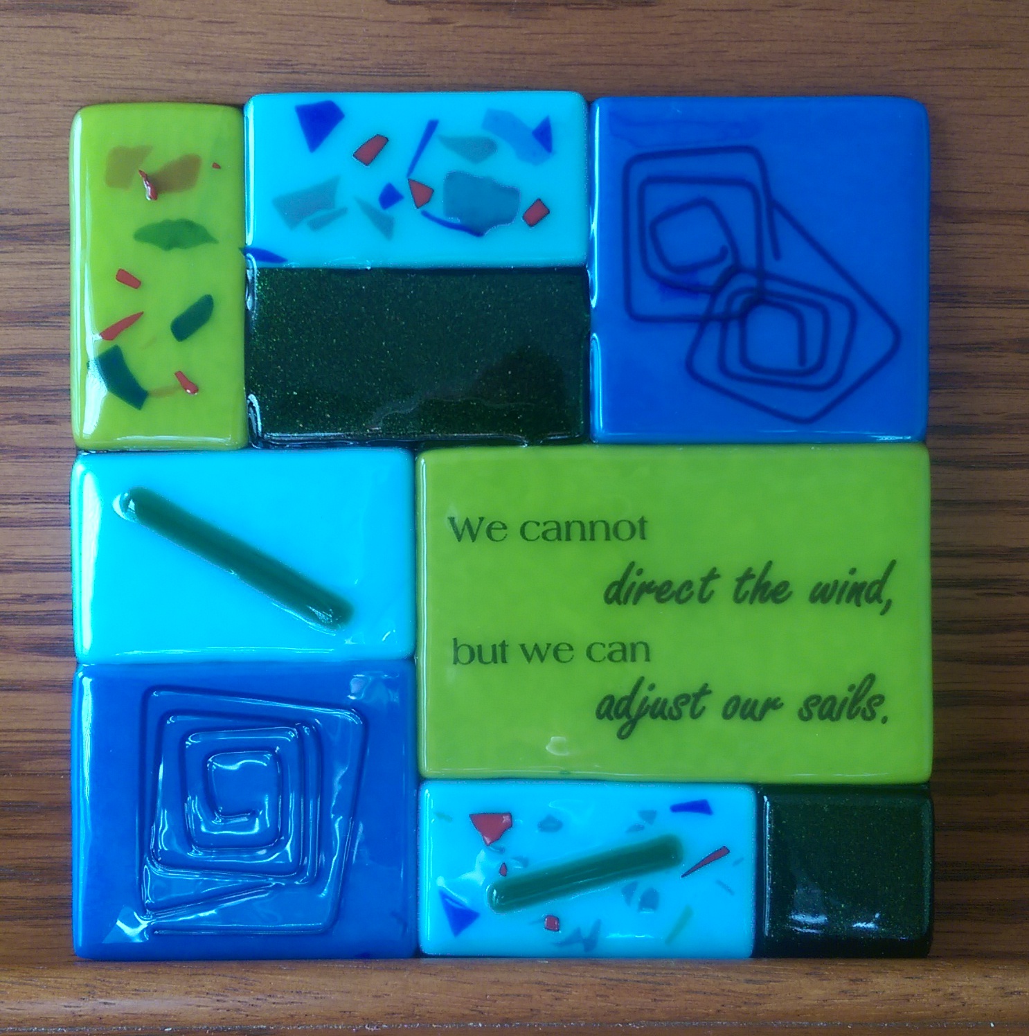 Inspirational friendship gift in fused stained glass and made in the USA