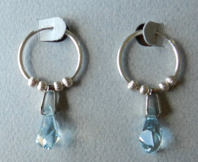 Swarovski Crystal Strass logo hoop earrings made in the USA