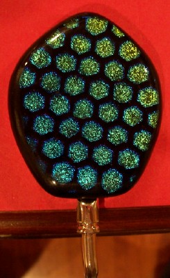 dichroic glass purse hanger or hook made in the USA