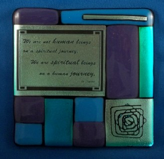 Inspirational friendship gift in fused stained glass and made in the USA