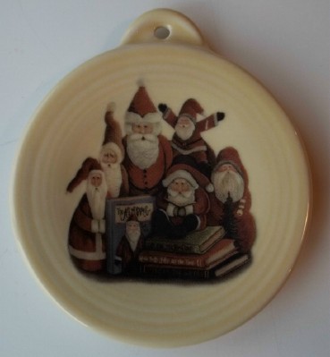 Old World Santas fired on pottery ornament made in the USA