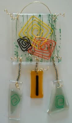 handcrafted recycled glass suncatcher made in the USA