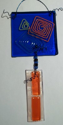 handcrafted recycled glass suncatcher made in the USA