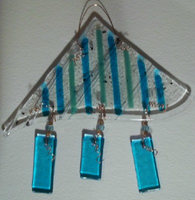 handcrafted recycled glass suncatcher made in the USA