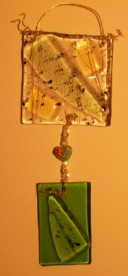 handcrafted recycled glass suncatcher made in the USA