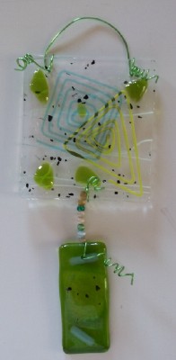 handcrafted recycled glass suncatcher made in the USA