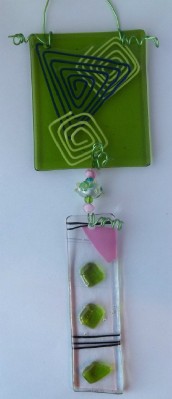 handcrafted recycled glass suncatcher made in the USA