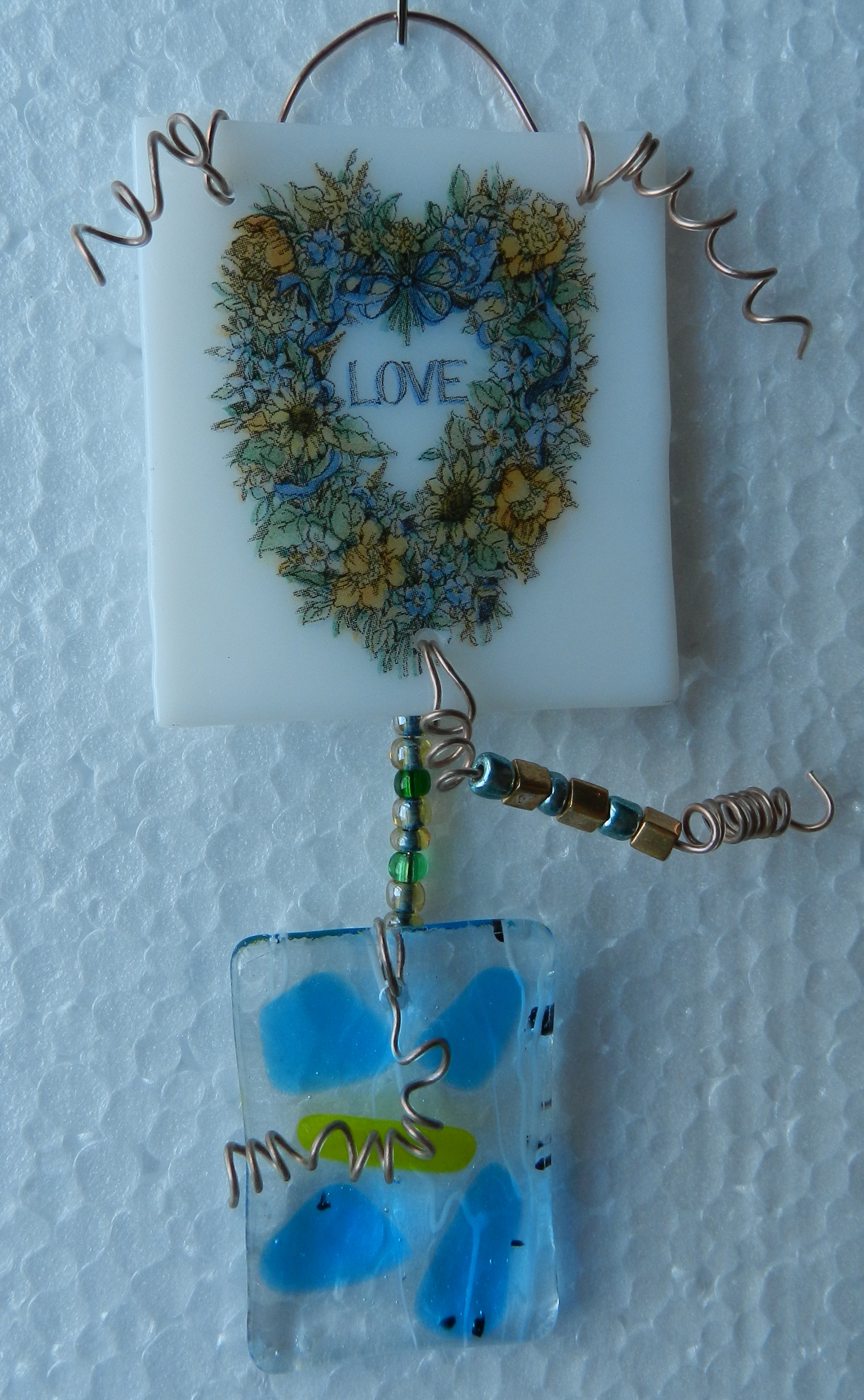 handcrafted recycled glass suncatcher made in the USA