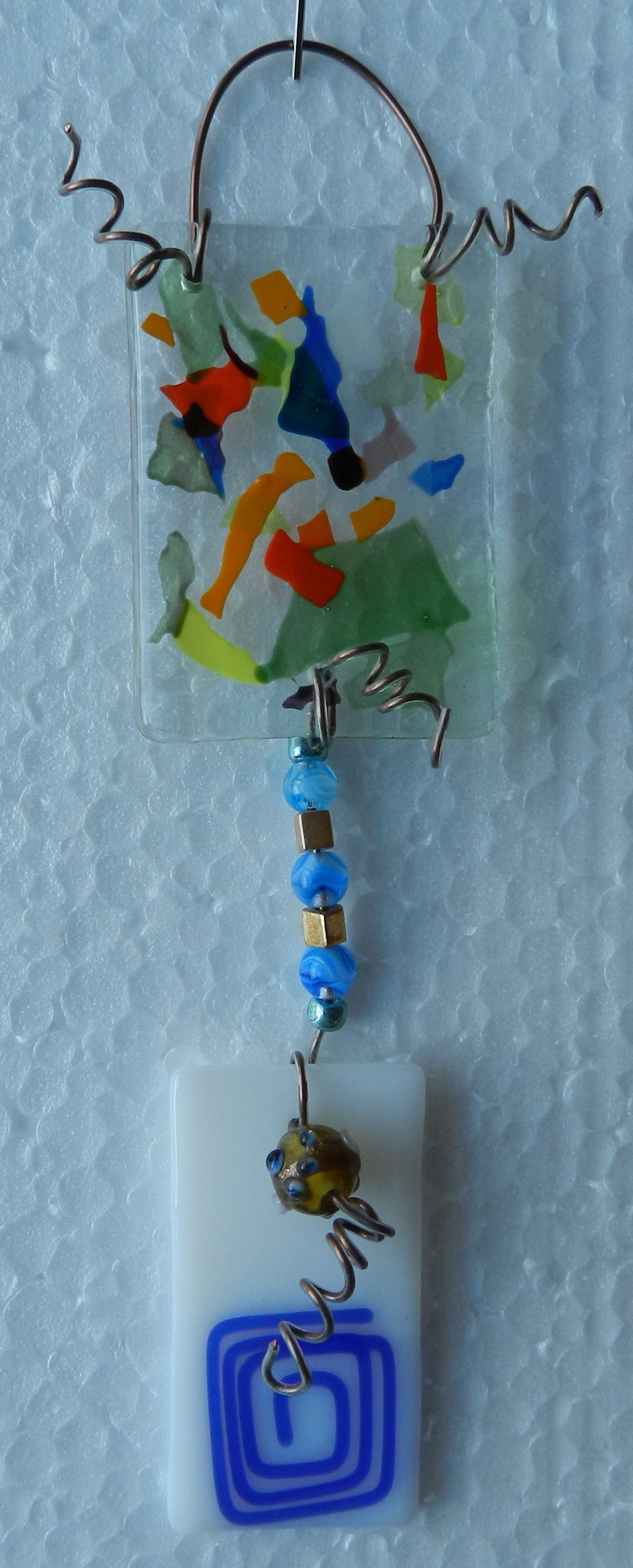 handcrafted recycled glass suncatcher made in the USA